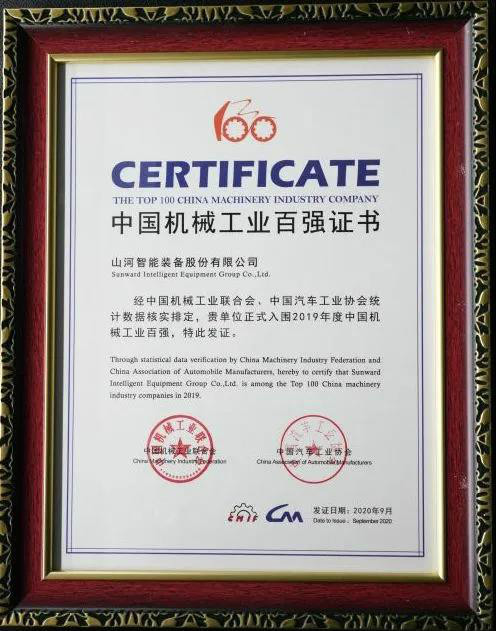 2019年中国机械工业百强发布，热博rb88体育官网排名52位