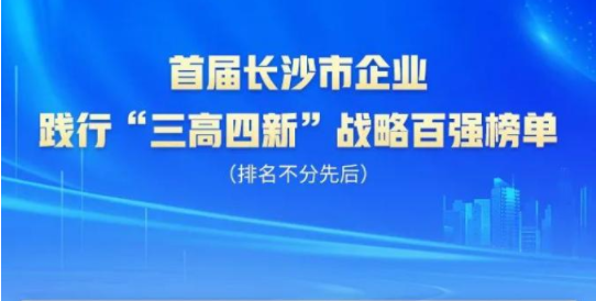 热博rb88体育官网上榜首届长沙市企业践行“三高四新”战略百强榜单