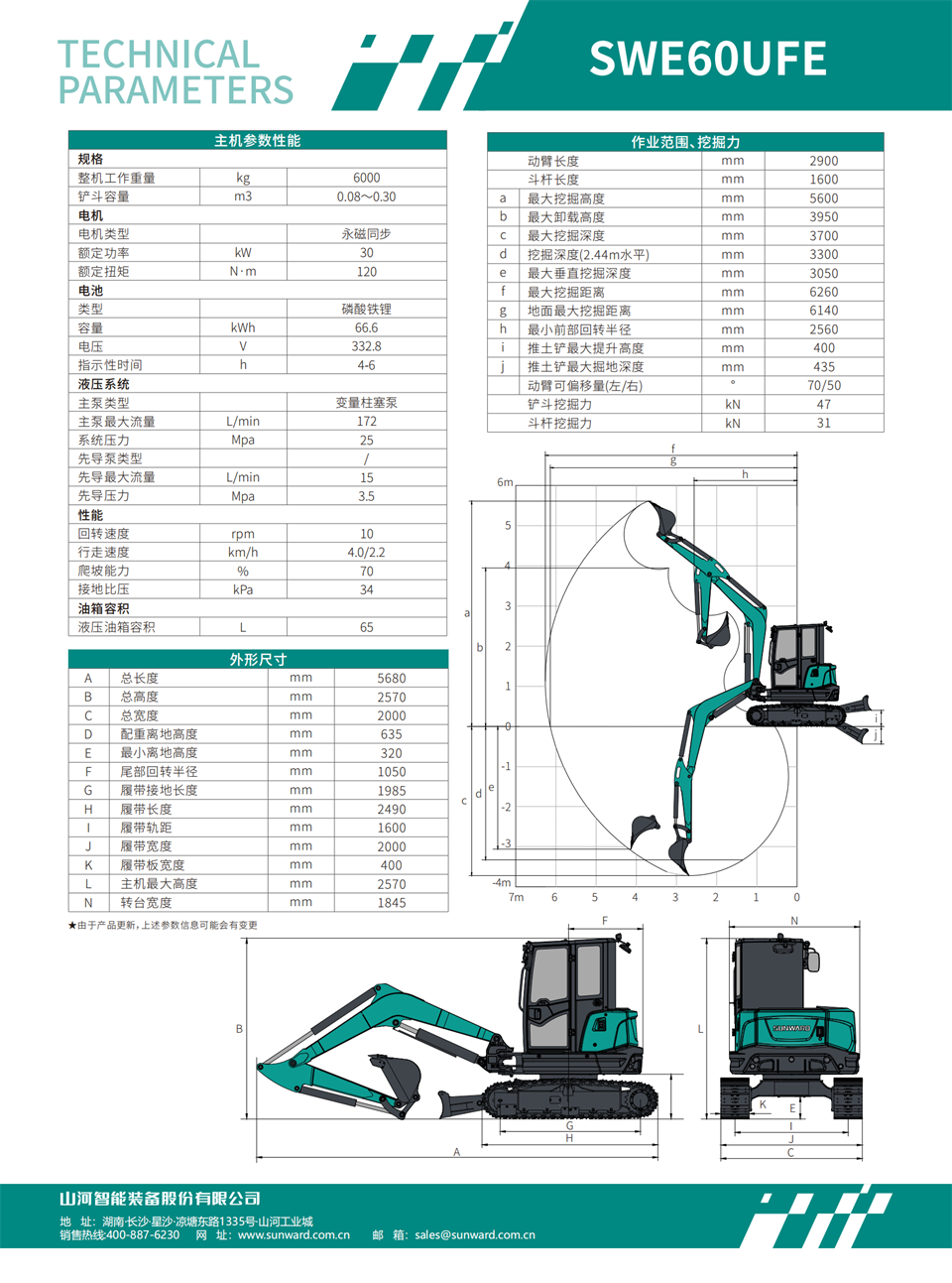 SWE60UFE 电动挖掘机